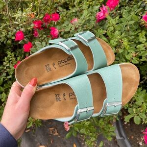 Birkenstock Papillio Teal Arizona Platform Sandal 37